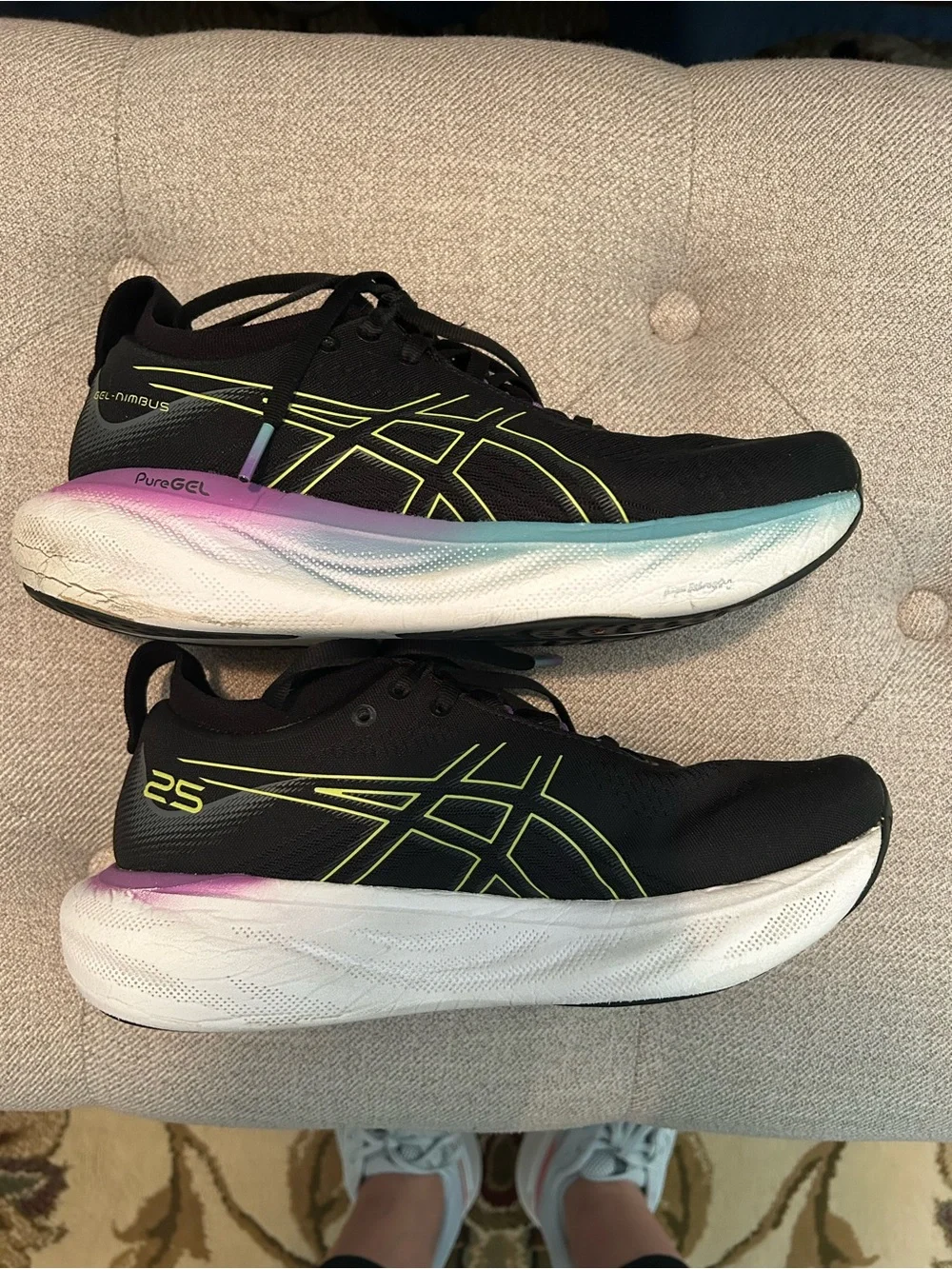 ASICS Gel Nimbus 25 running shoes , black, 8